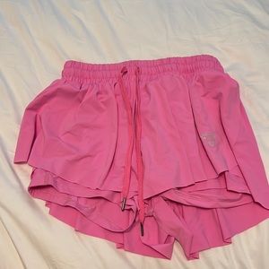 Neon pink flowy shorts